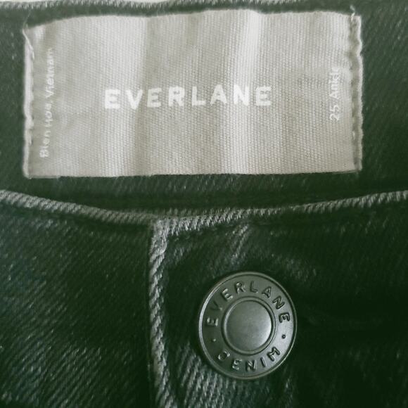 EVERLANE High Rise Straight ankle crop cropped jeans in washed black Size 25 - Picture 6 of 8